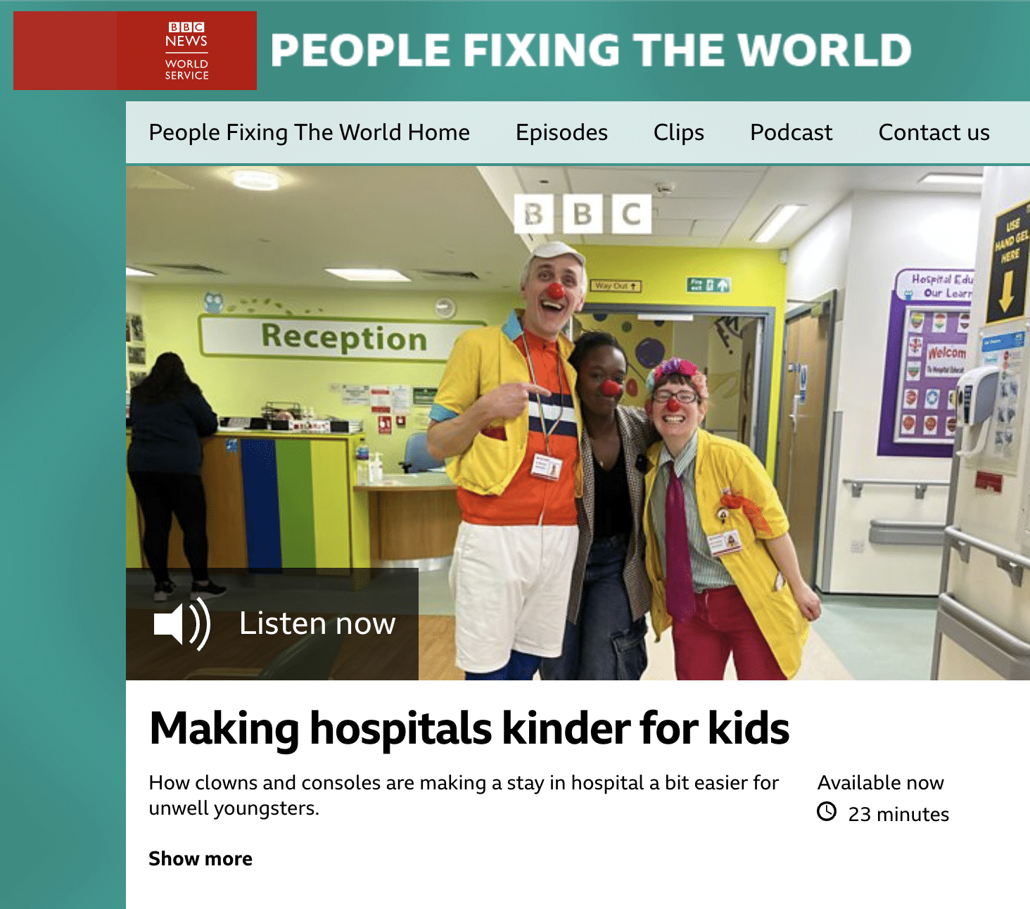 Clowndoctors on BBC World Service
